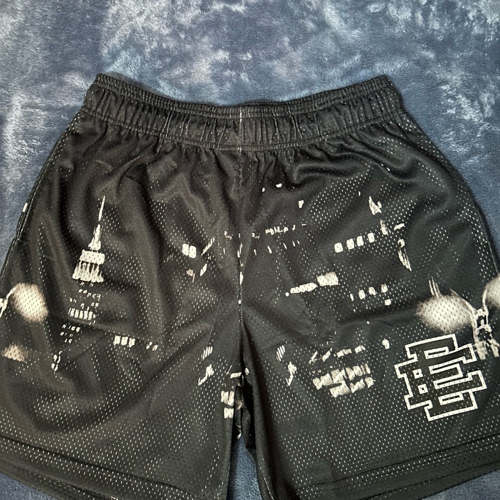 Black Graphic Men Shorts